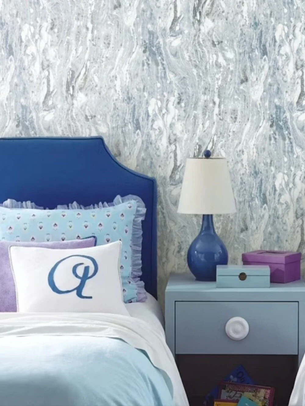 RoomMates Blue Satalite Seas Peel & Stick Wallpaper. NIP.